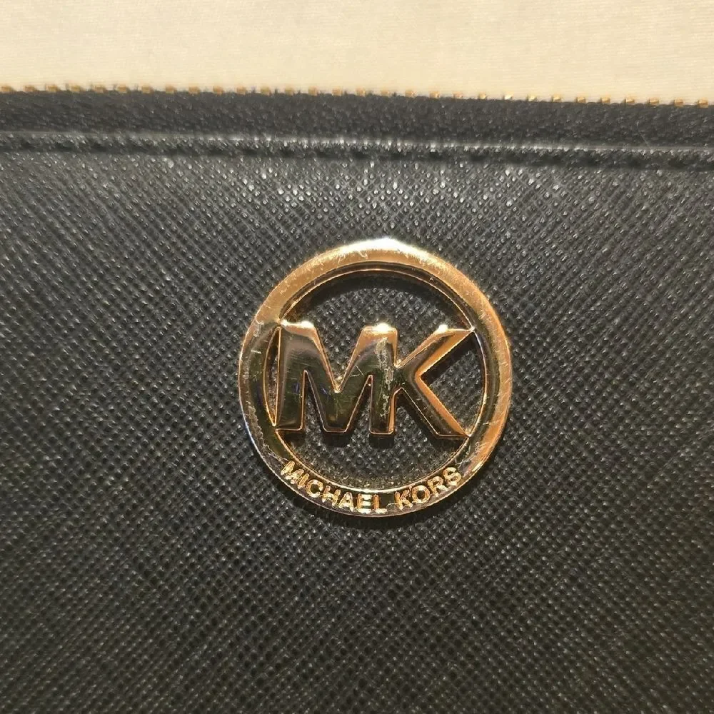 Michael Kors Black Wallet with Gold Logo